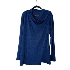 Betabrand Women’s MED Blue & Black Heather Wrap Tunic